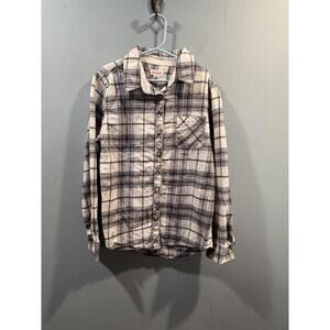 Kids Girls Cat & Jack Plaid Shirt Buttons Up Size Large (10-12)